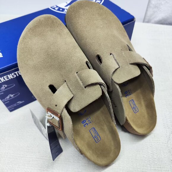 🚈|🚈Birkenstock Boston Women's Taupe Suede Narrow Fit NWT - Picture 5 of 6